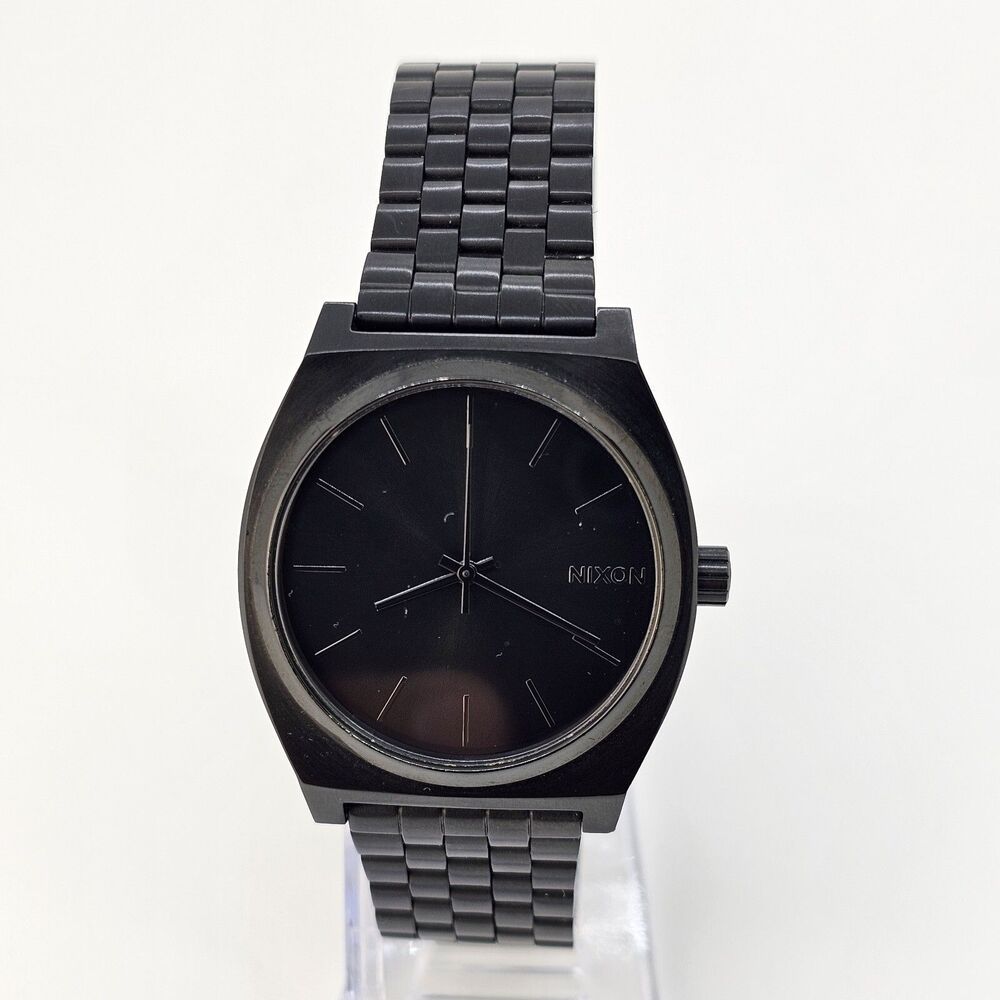 Nixon Minimal Time Teller Men's Watch 37MM Black Dial Bracelet New Battery